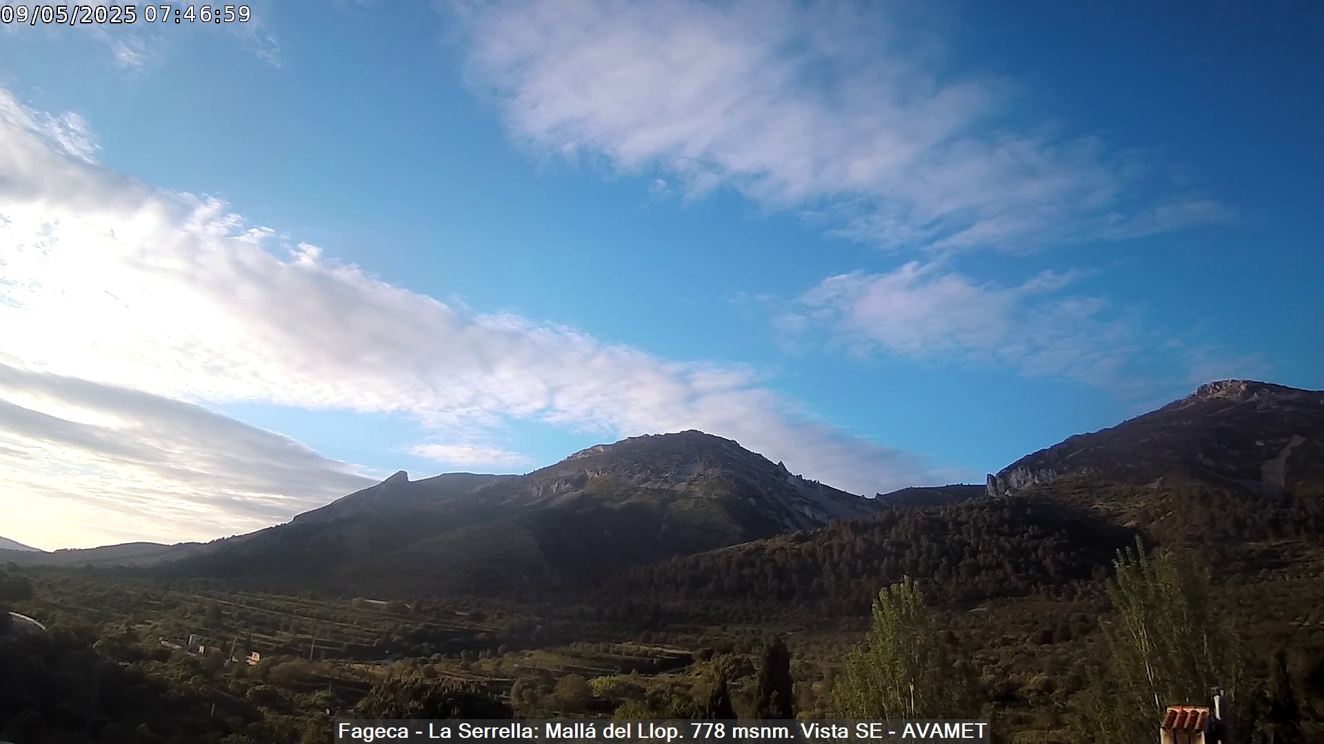 Webcam des de Fageca amb vistes Serrella
